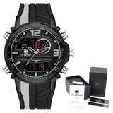 Men's Striped Silicone Strap Sports Watch - Dazpy