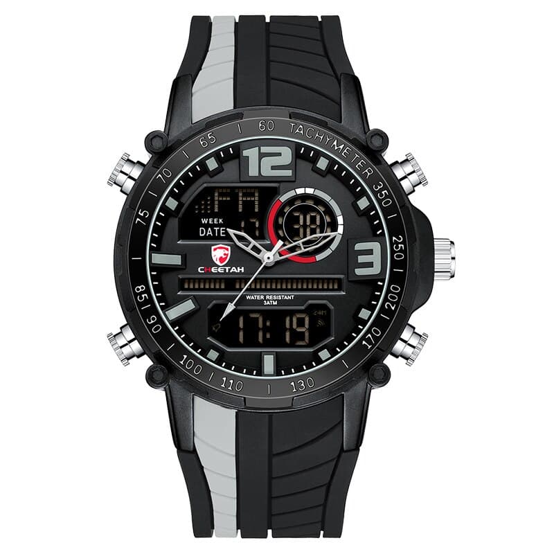 Men's Striped Silicone Strap Sports Watch - Dazpy