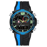 Men's Striped Silicone Strap Sports Watch - Dazpy