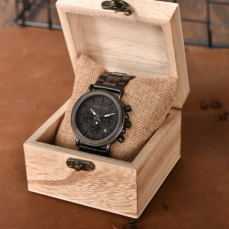 Men's Wooden Stylish Quartz Watch - Dazpy