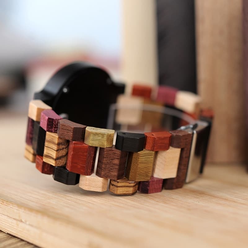 Wooden Watch with Colorful Band - Dazpy