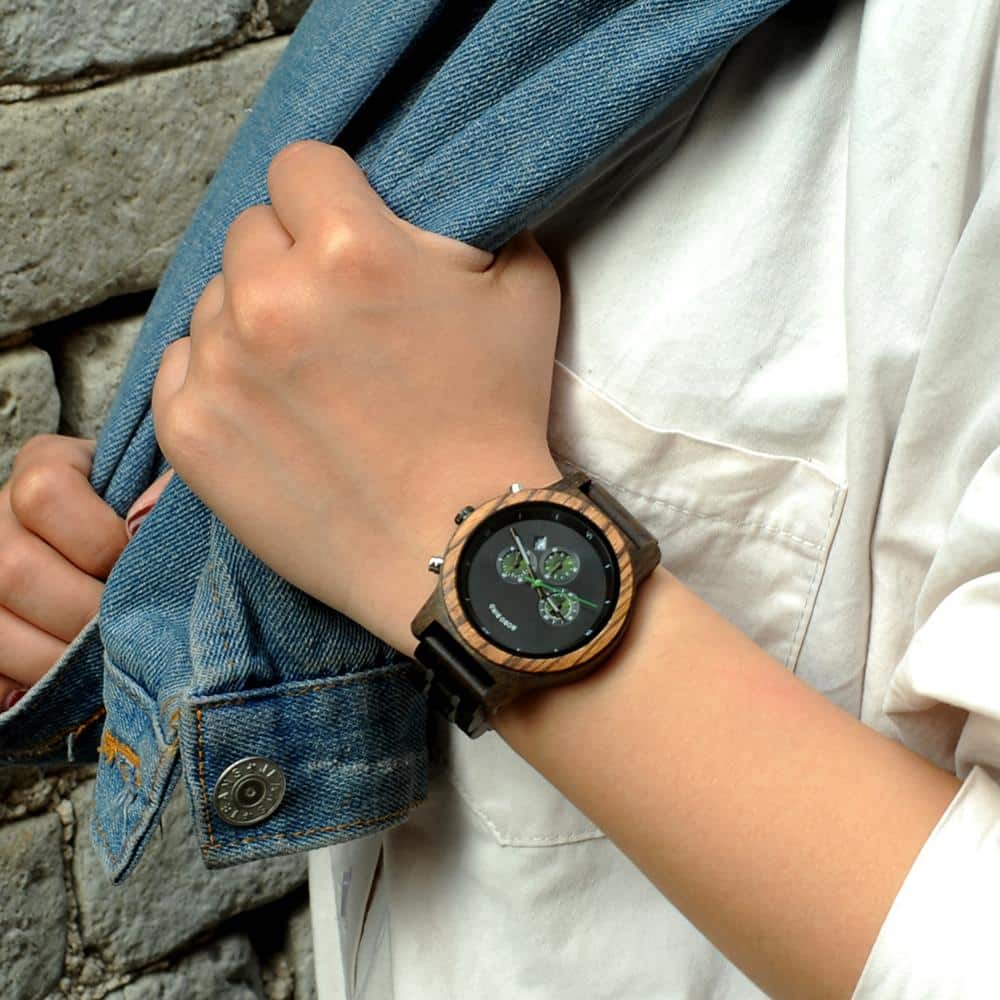 Women's Wooden Bracelet Chronograph Watches - Dazpy