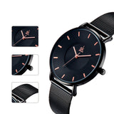 Ultra Thin Wristwatches for Women with Metal Mesh Strap - Dazpy