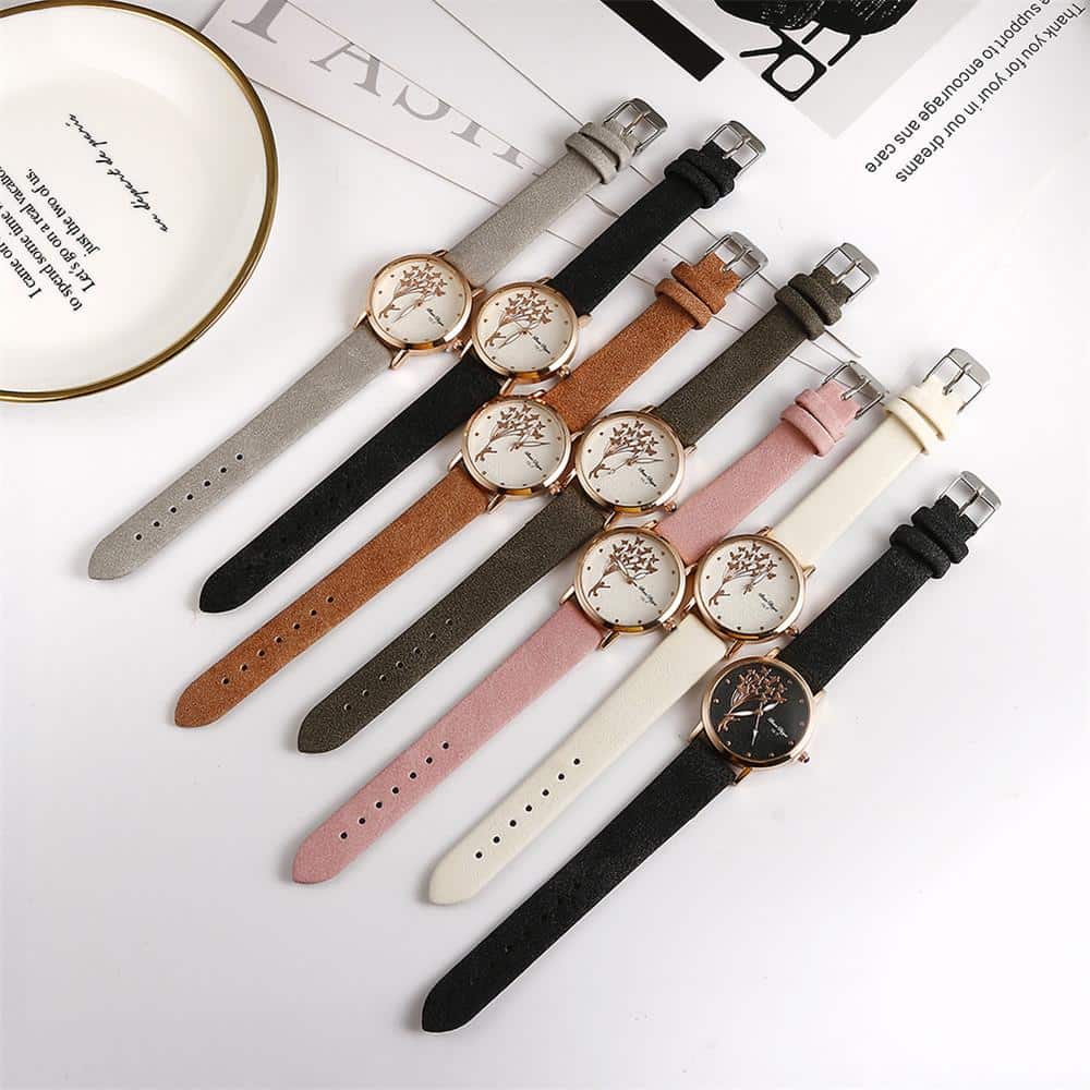 Vintage Leather Butterfly Quartz Watch for Women - Dazpy