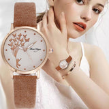 Vintage Leather Butterfly Quartz Watch for Women - Dazpy