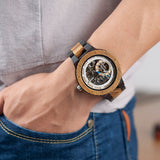 Men's Water-Resistant Wooden Mechanical Watch - Dazpy