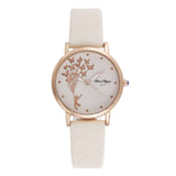 Vintage Leather Butterfly Quartz Watch for Women - Dazpy