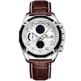 Quartz Wristwatches for Men with Leather Strap and Chronograph - Dazpy