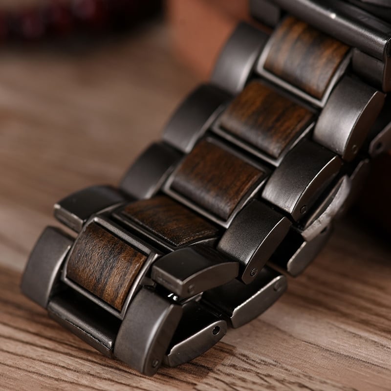 Men's Business Style Wood Decorated Watch - Dazpy