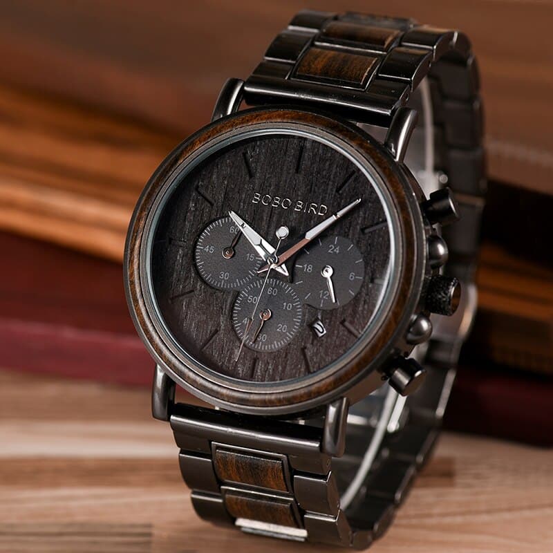 Men's Business Style Wood Decorated Watch - Dazpy