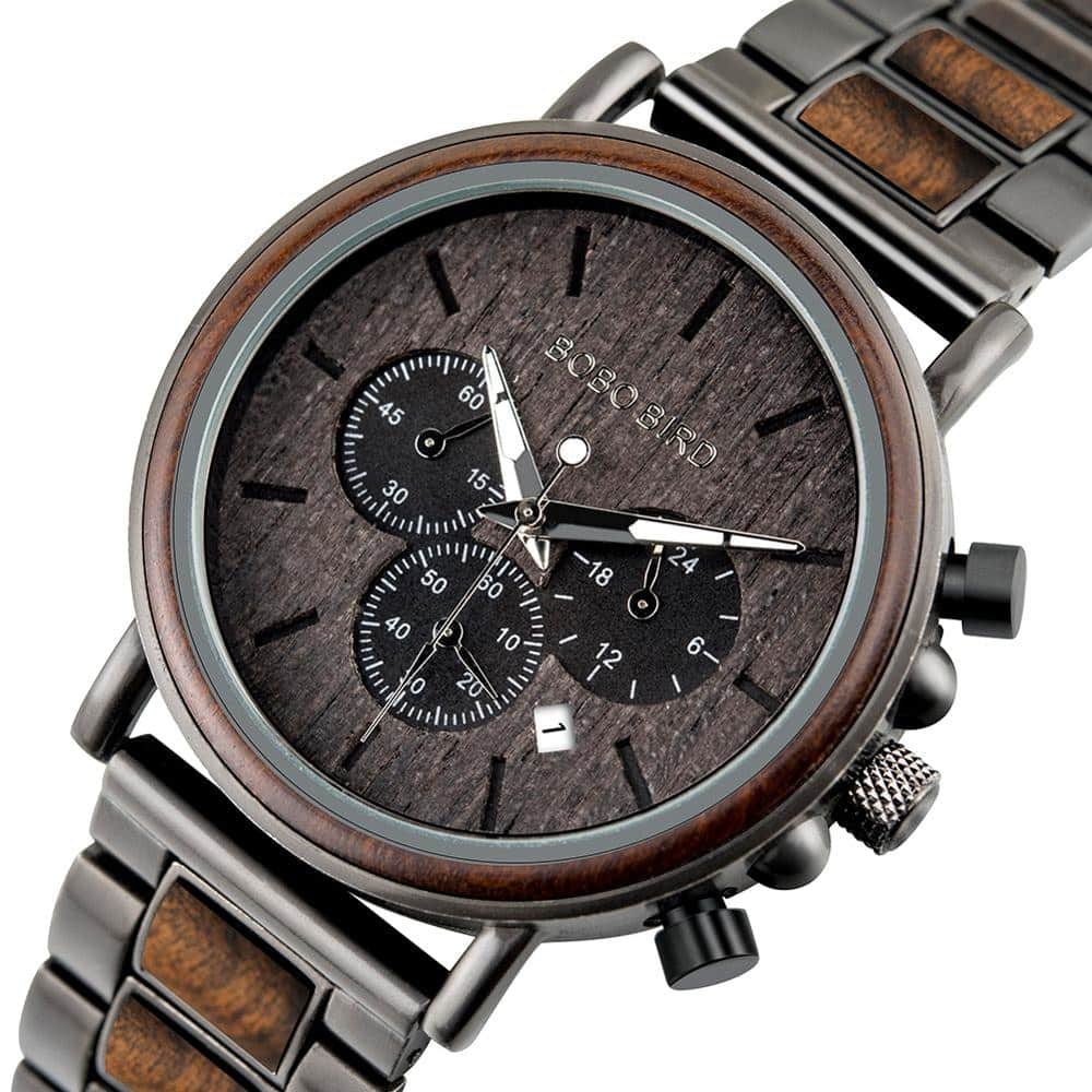 Men's Business Style Wood Decorated Watch - Dazpy