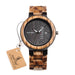 Men's Wooden Quartz Watch with Week Display - Dazpy