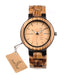 Men's Wooden Quartz Watch with Week Display - Dazpy