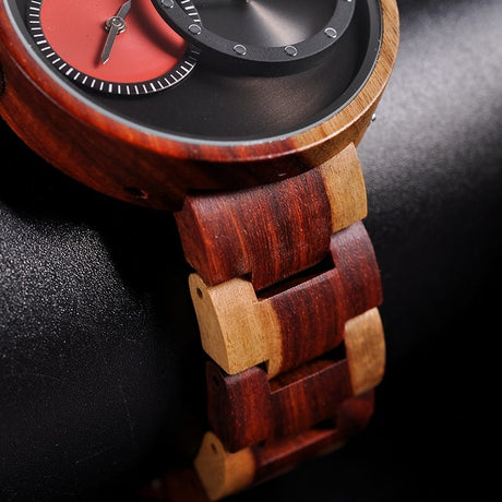 Round Shaped Mechanical Wooden Watch - Dazpy