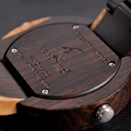 Round Shaped Mechanical Wooden Watch - Dazpy