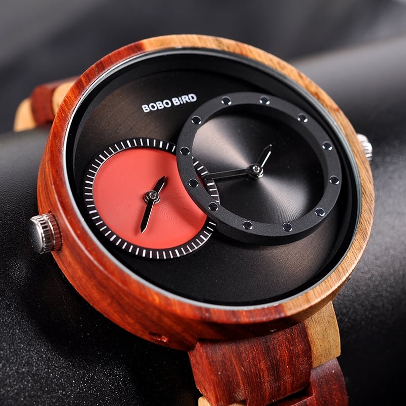 Round Shaped Mechanical Wooden Watch - Dazpy