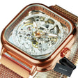 Men's Carved Hollow Mechanical Watch with Magnet Strap - Dazpy