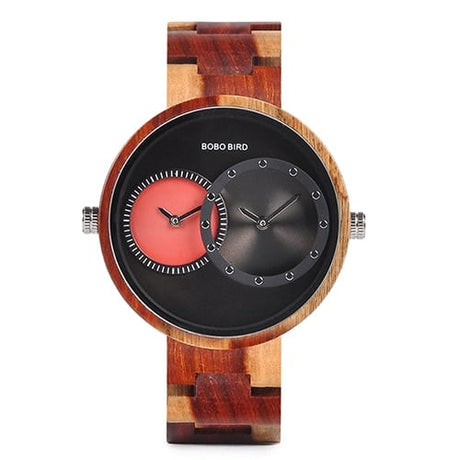 Round Shaped Mechanical Wooden Watch - Dazpy