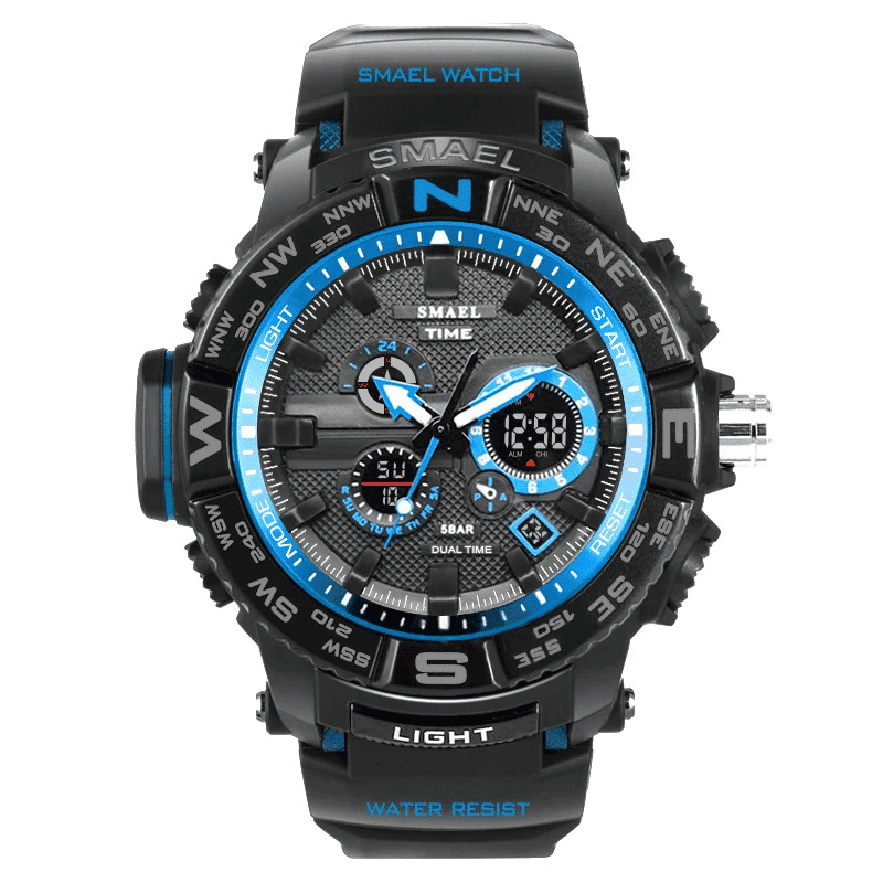 Rugged Watches for Men with Dual Digital and Analogue Display - Dazpy