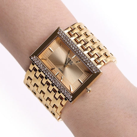 Stainless Steel Wristwatches for Women with Rectangular Dial - Dazpy