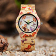 Women's Bamboo Butterfly Printed Quartz Watch - Dazpy