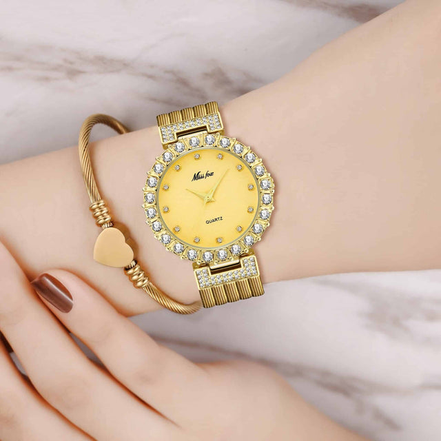 Waterproof Women's Watch with Diamonds - Dazpy