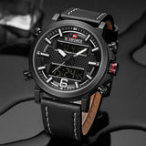 Men's Leather Quartz Watch - Dazpy