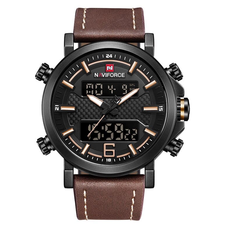 Men's Leather Quartz Watch - Dazpy