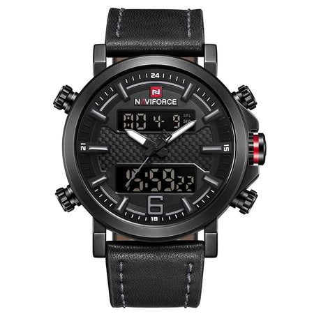 Men's Leather Quartz Watch - Dazpy