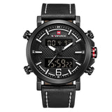 Men's Leather Quartz Watch - Dazpy