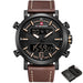 Men's Leather Quartz Watch - Dazpy