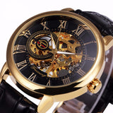 3D Leather Mechanical Automatic Skeleton Watches for Men - Dazpy