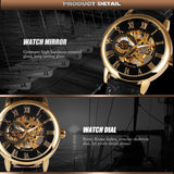 3D Leather Mechanical Automatic Skeleton Watches for Men - Dazpy