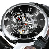 3D Leather Mechanical Automatic Skeleton Watches for Men - Dazpy