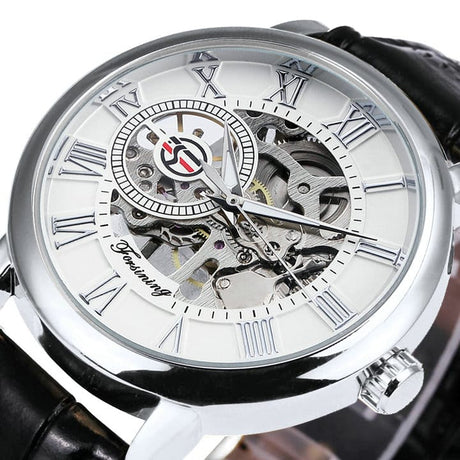 3D Leather Mechanical Automatic Skeleton Watches for Men - Dazpy