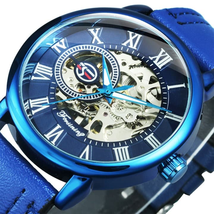 3D Leather Mechanical Automatic Skeleton Watches for Men - Dazpy