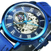 3D Leather Mechanical Automatic Skeleton Watches for Men - Dazpy