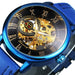 3D Leather Mechanical Automatic Skeleton Watches for Men - Dazpy