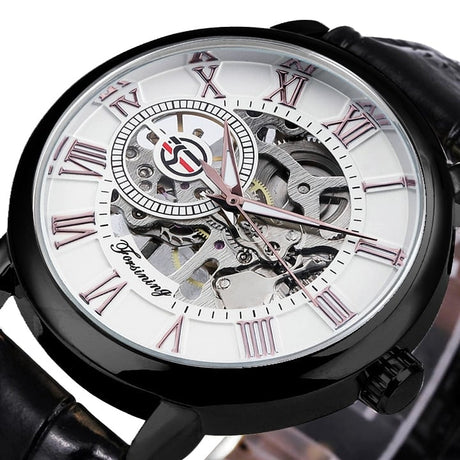 3D Leather Mechanical Automatic Skeleton Watches for Men - Dazpy