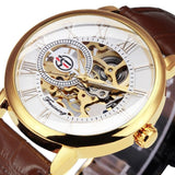 3D Leather Mechanical Automatic Skeleton Watches for Men - Dazpy