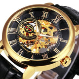 3D Leather Mechanical Automatic Skeleton Watches for Men - Dazpy