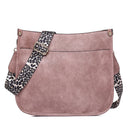 PU Leather Casual Shoulder Messenger Bag Leopard Print Shoulder Strap Tote Bag Large Capacity Minimalist Design