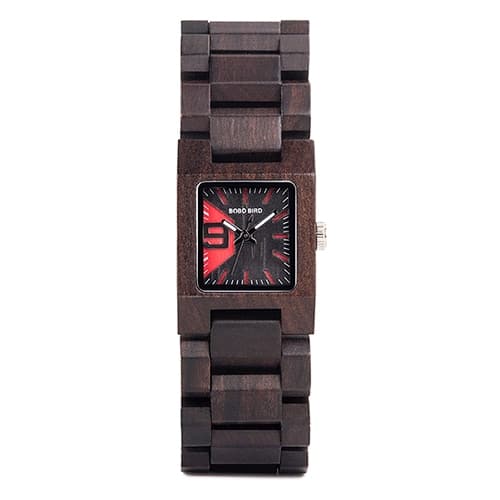 Women's Square Shaped Wooden Watch - Dazpy