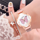 Women's Butterfly Style Magnetic Strap Quartz Watch - Dazpy