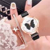 Women's Butterfly Style Magnetic Strap Quartz Watch - Dazpy