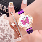 Women's Butterfly Style Magnetic Strap Quartz Watch - Dazpy