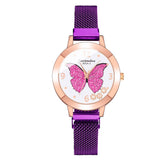 Women's Butterfly Style Magnetic Strap Quartz Watch - Dazpy