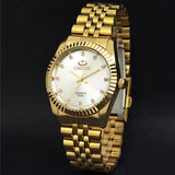 Women's Golden Steel Quartz Watch - Dazpy