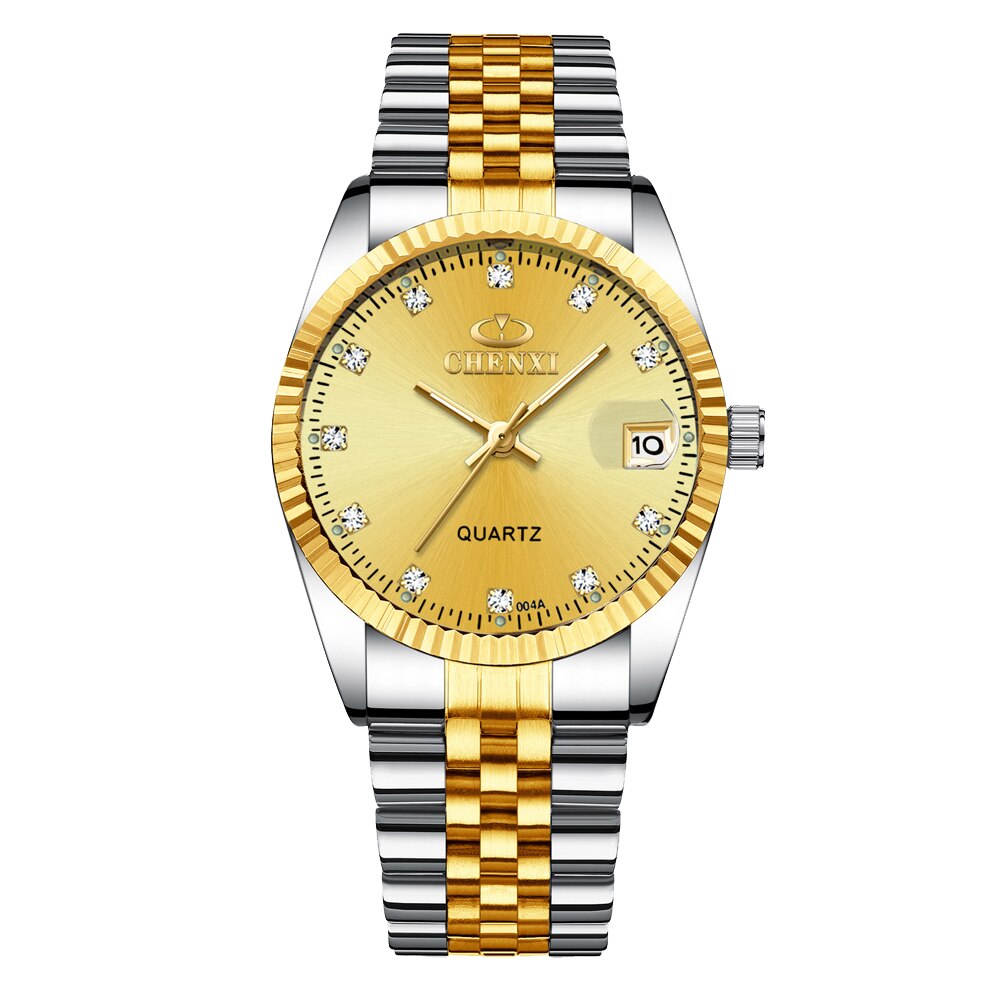 Women's Golden Steel Quartz Watch - Dazpy