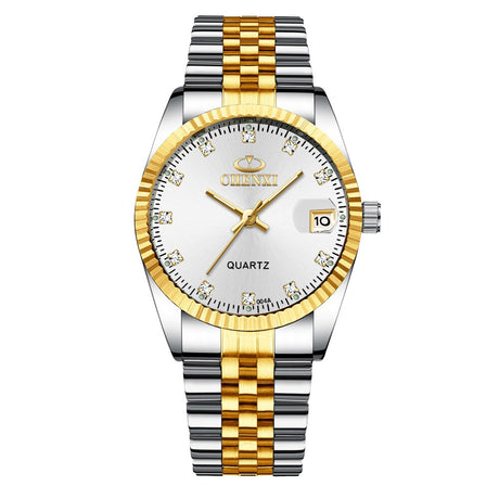 Women's Golden Steel Quartz Watch - Dazpy